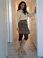 Vintage omslagrok yellow flower | S