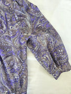 Zachte vintage blouse met paarse print | L