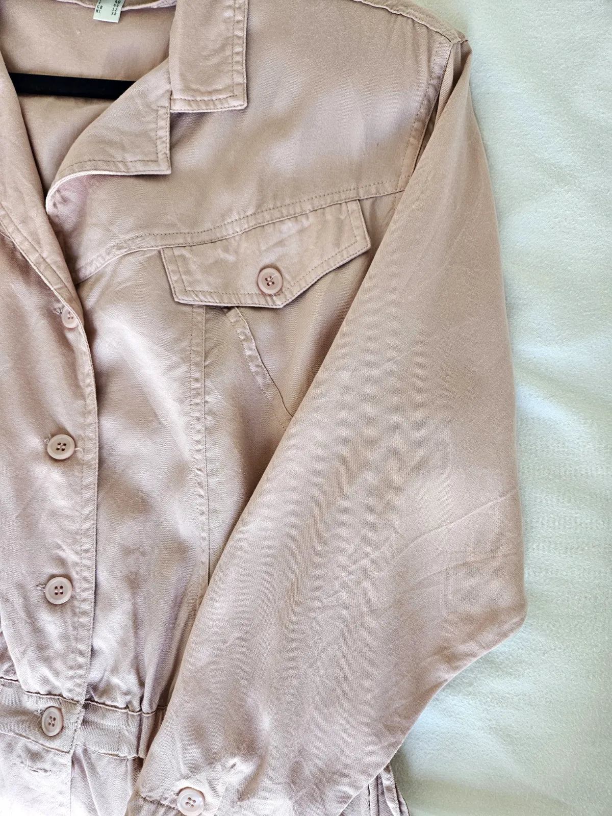 Lichtroze viscose vintage jurk | L