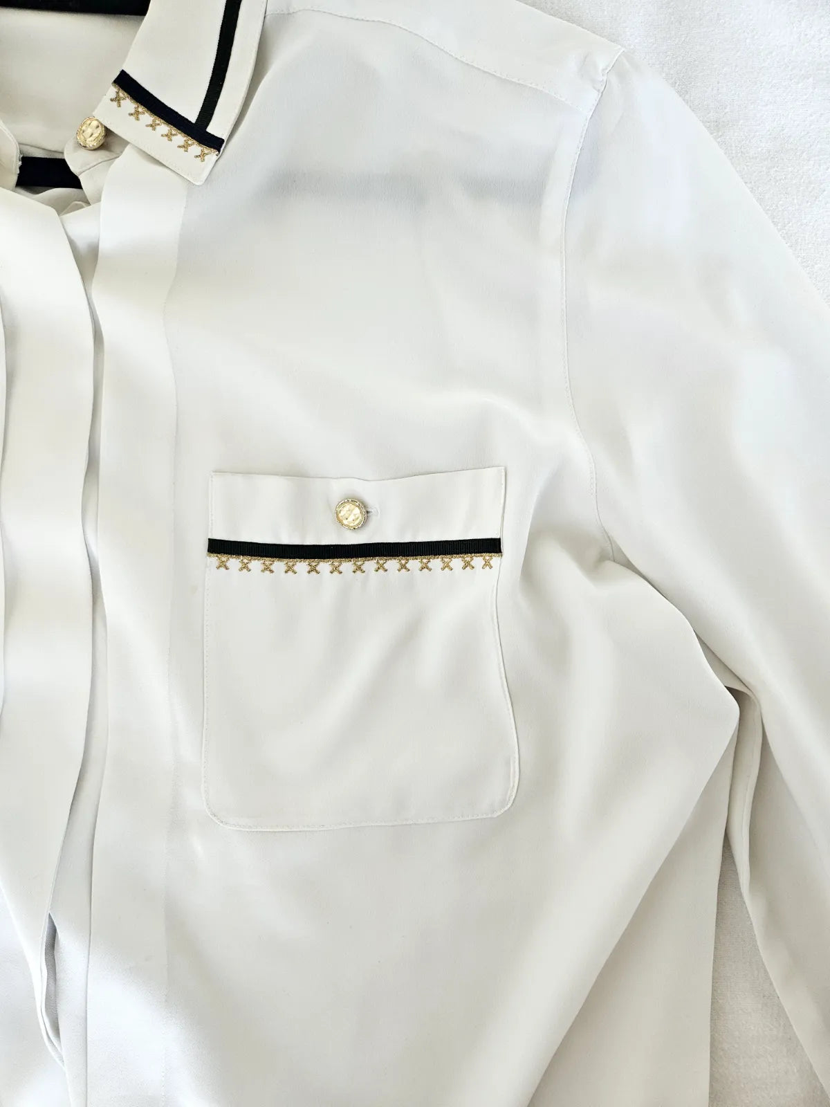 Elegante witte vintage blouse | XXL