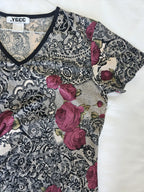 Vintage shirt met rozen | L