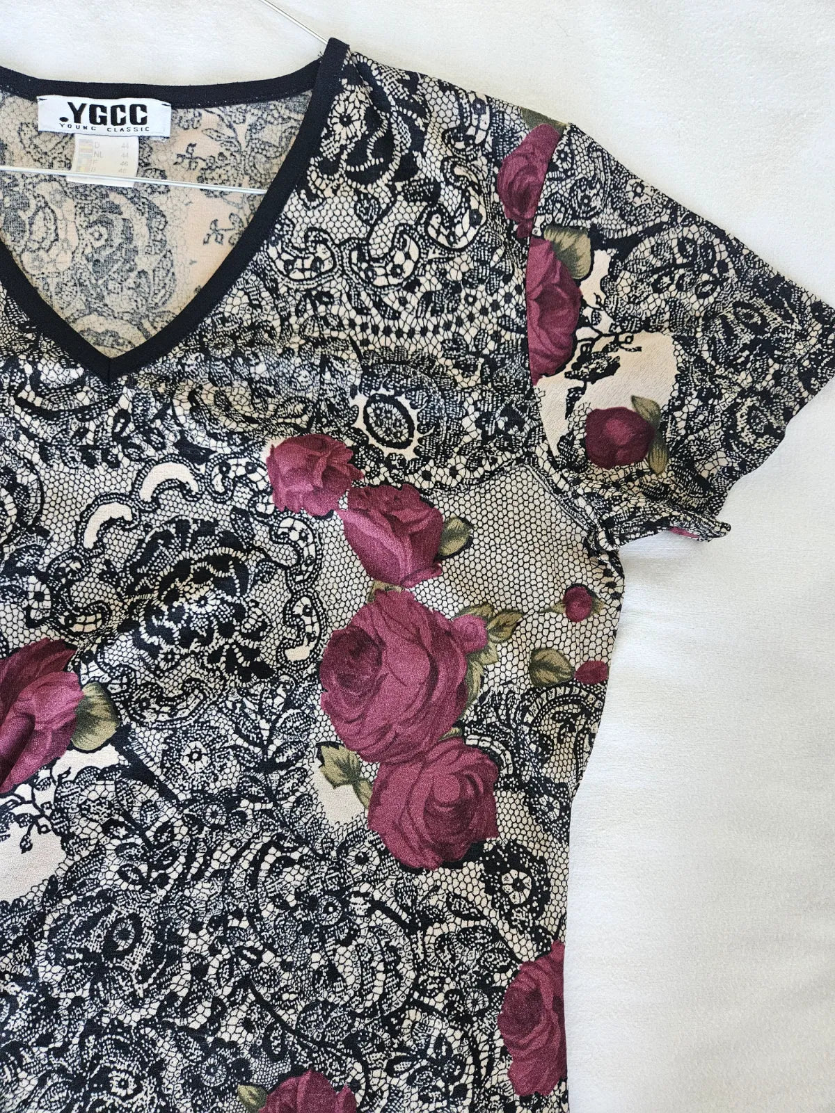 Vintage shirt met rozen | L