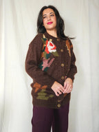 Hera - vest bruin, mohair | XL