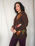 Hera - vest bruin, mohair | XL