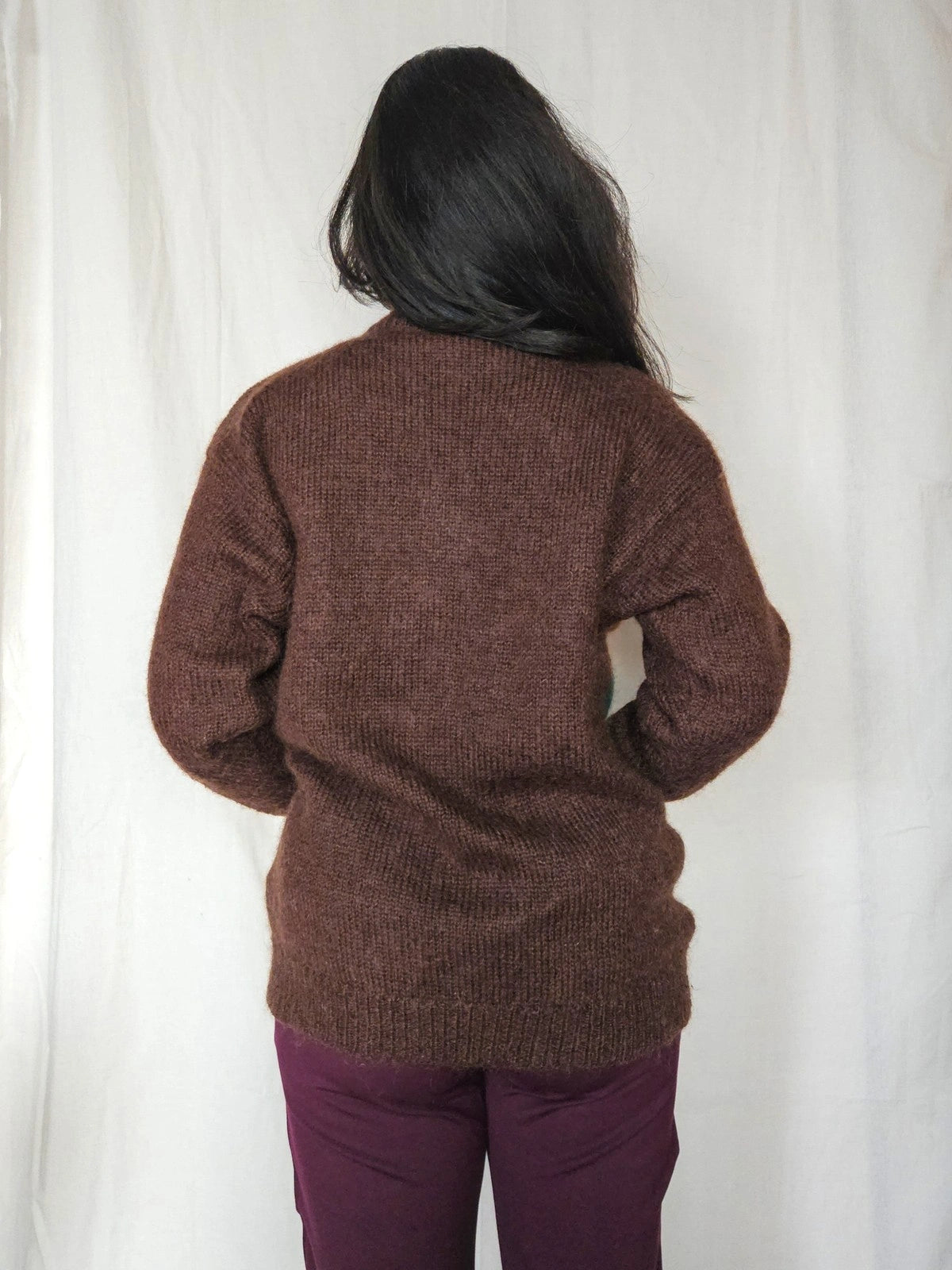 Hera - vest bruin, mohair | XL