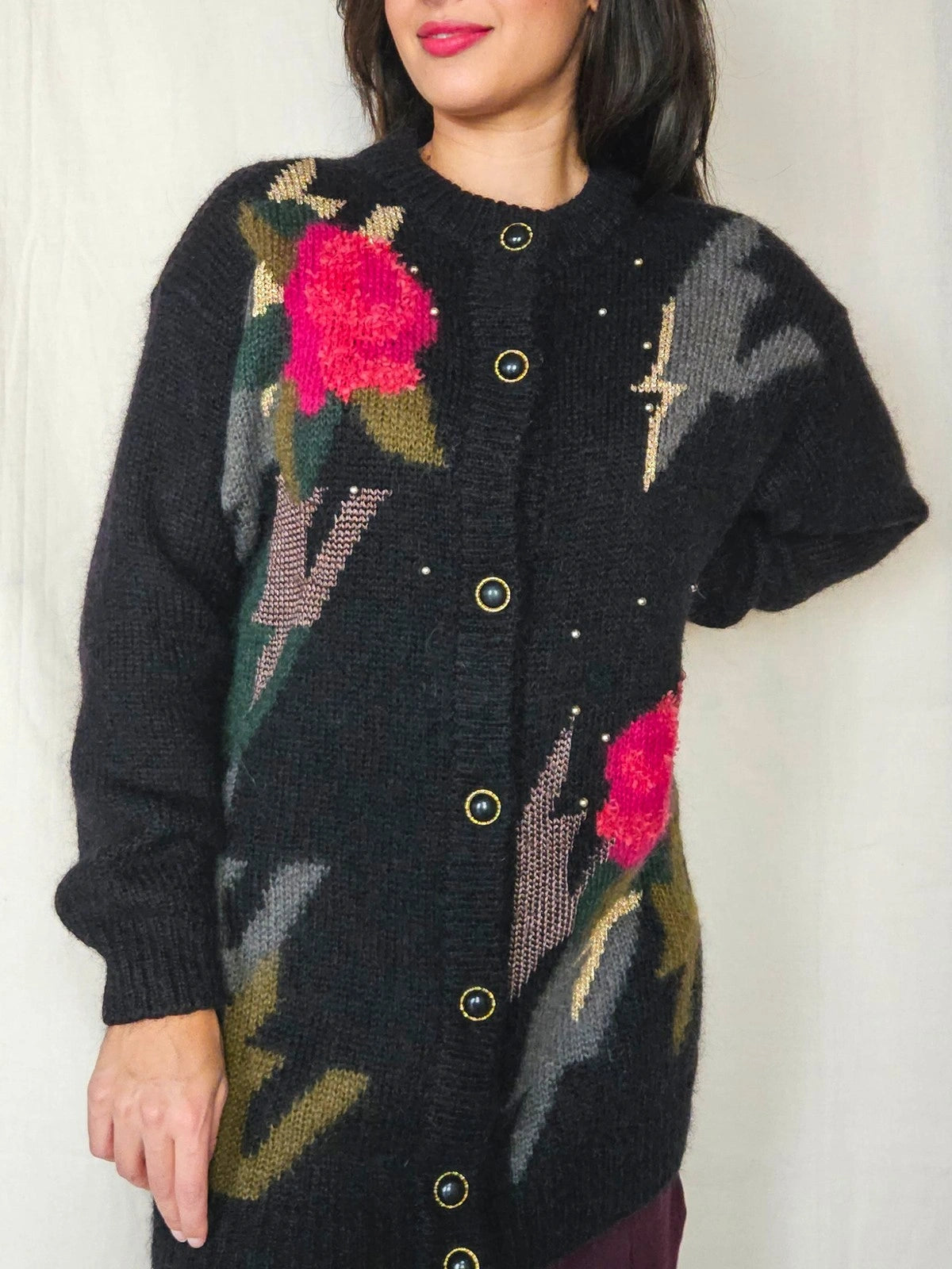 Hera - vest zwart, mohair | XL