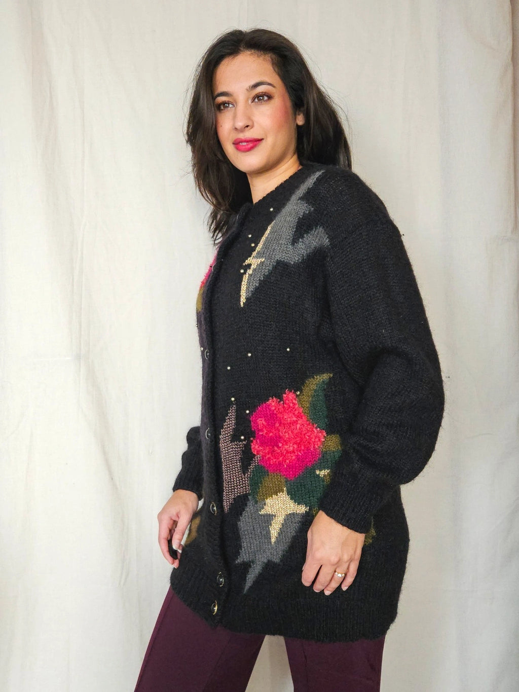 Hera - vest zwart, mohair | XL