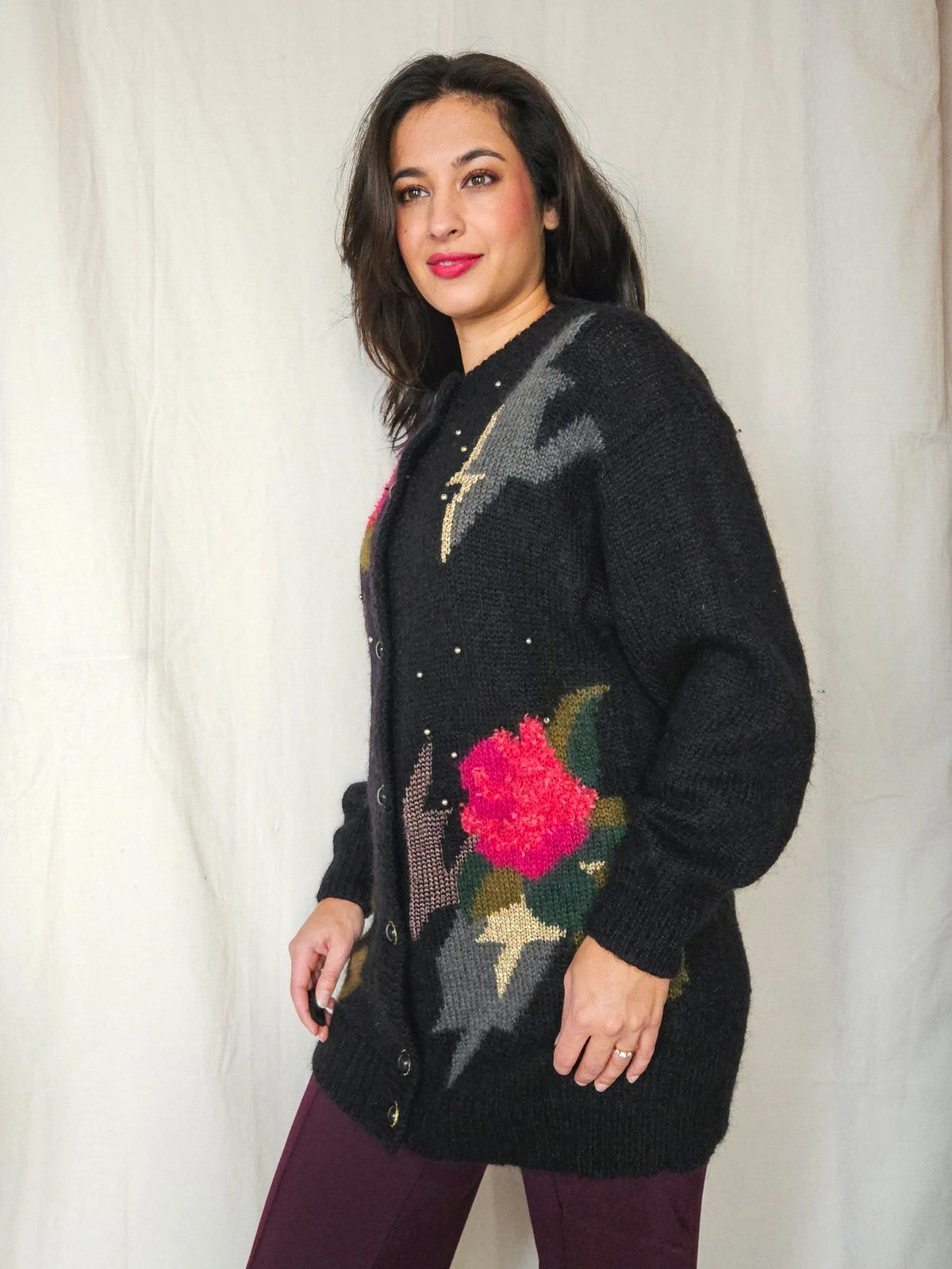 Hera - vest zwart, mohair | XL