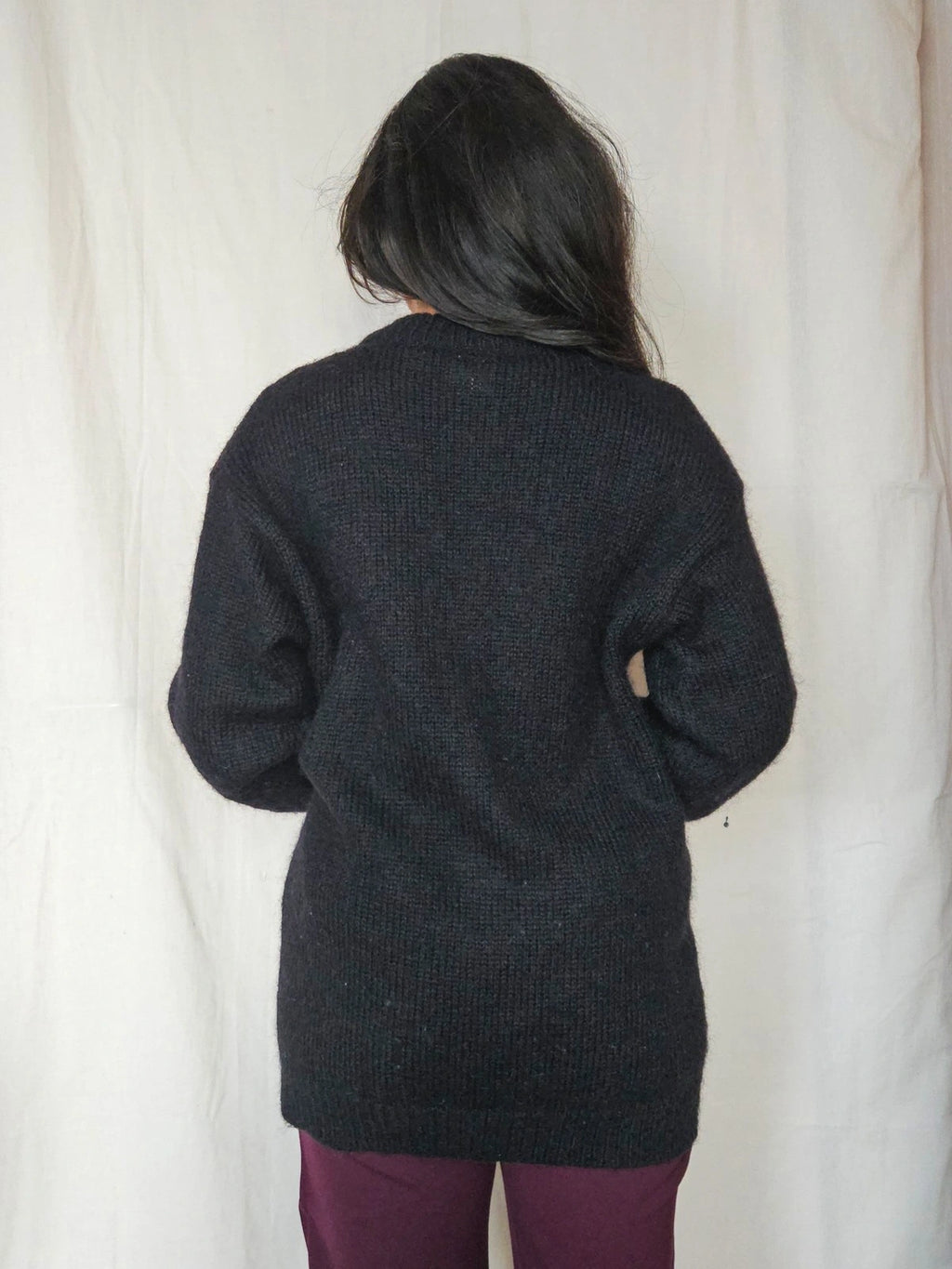 Hera - vest zwart, mohair | XL