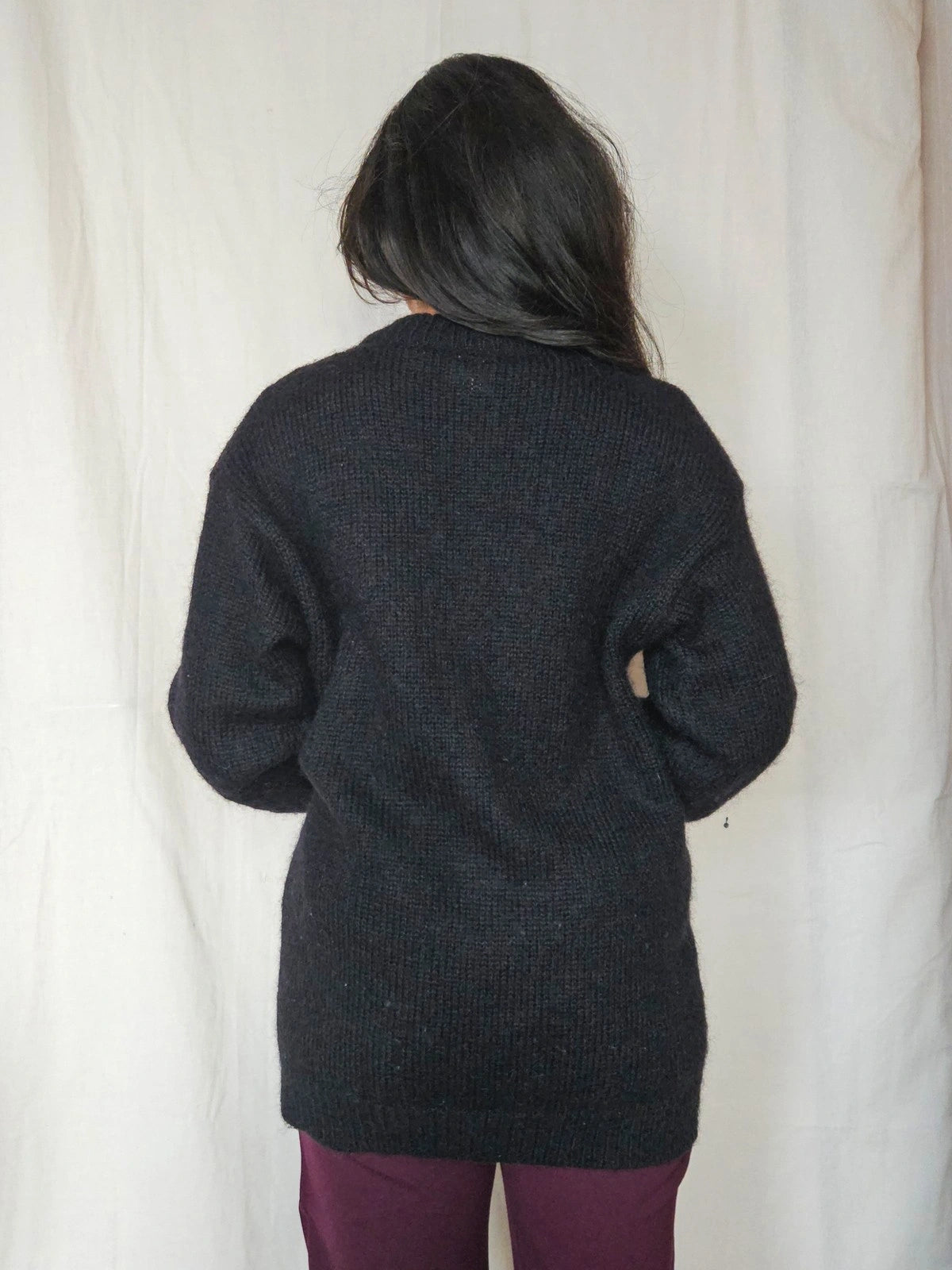 Hera - vest zwart, mohair | XL