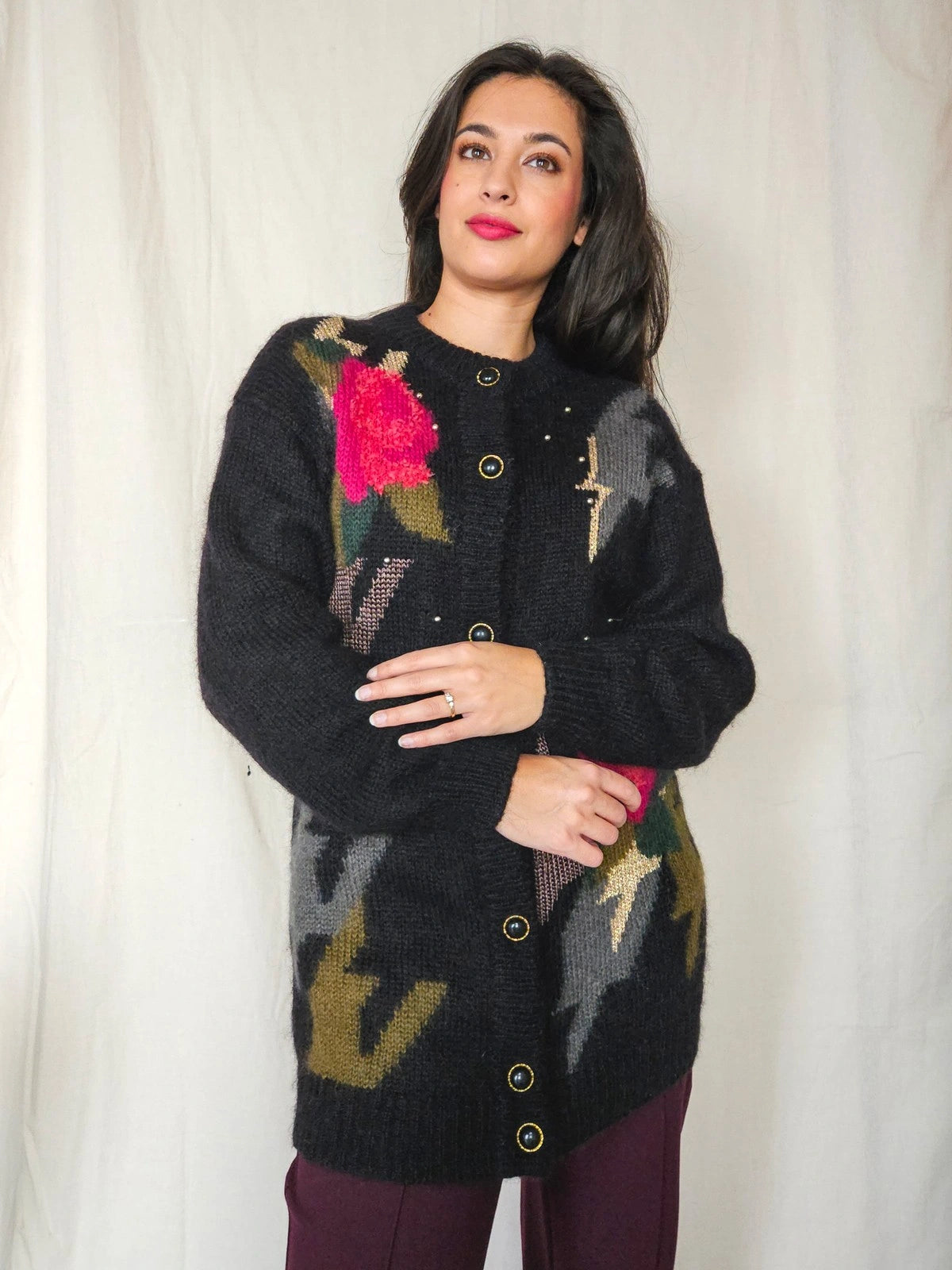 Hera - vest zwart, mohair | XL