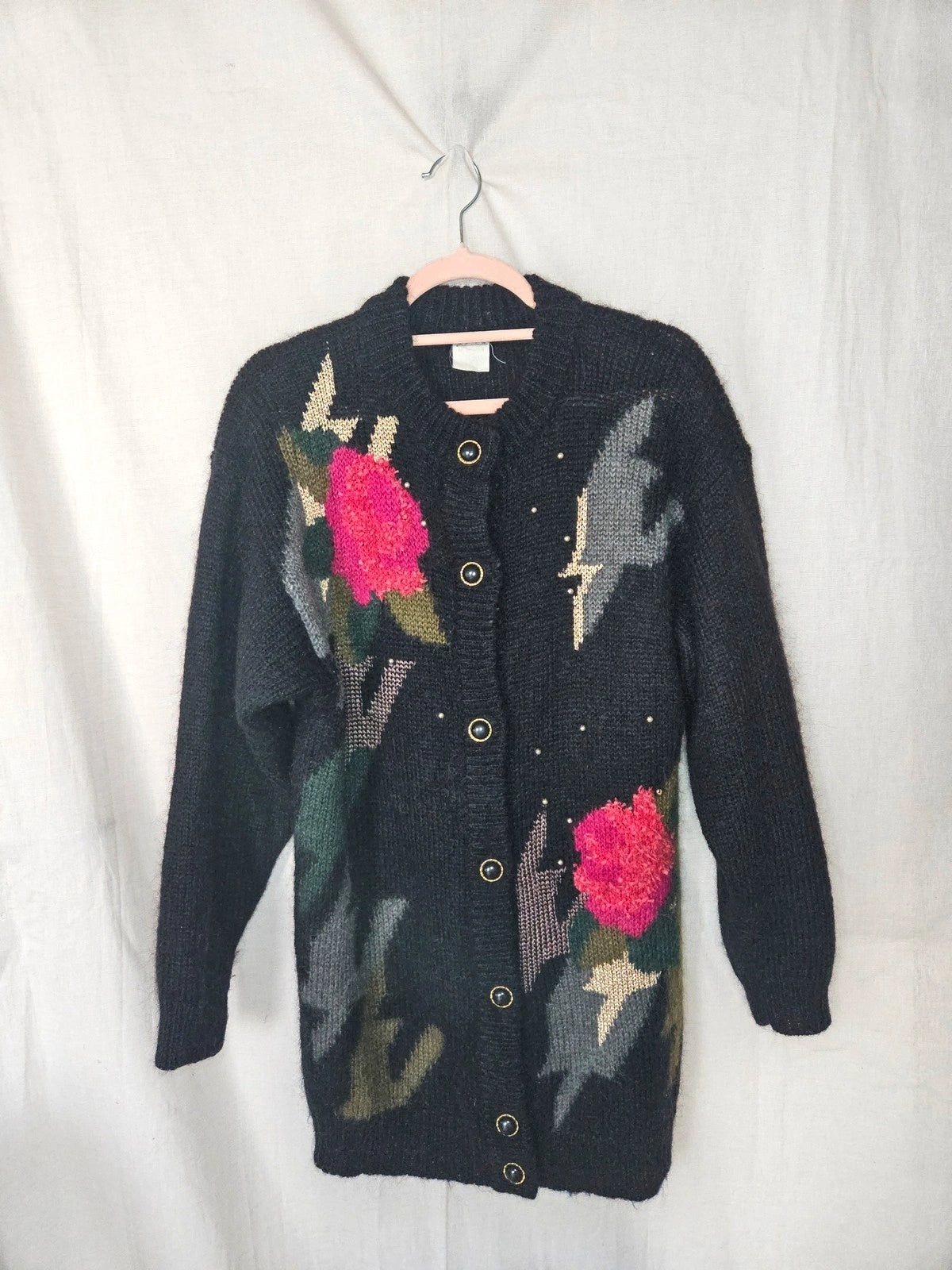 Hera - vest zwart, mohair | XL