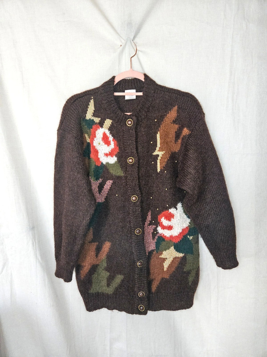 Hera - vest bruin, mohair | XL