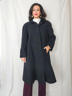 Nyx - donkergrijze wollen mantel | 2XL