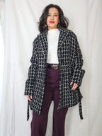 Louise - geruite wollen mantel | M