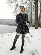 Louise - geruite wollen mantel | M