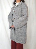 Elena - grijs geruite wollen mantel | 4XL