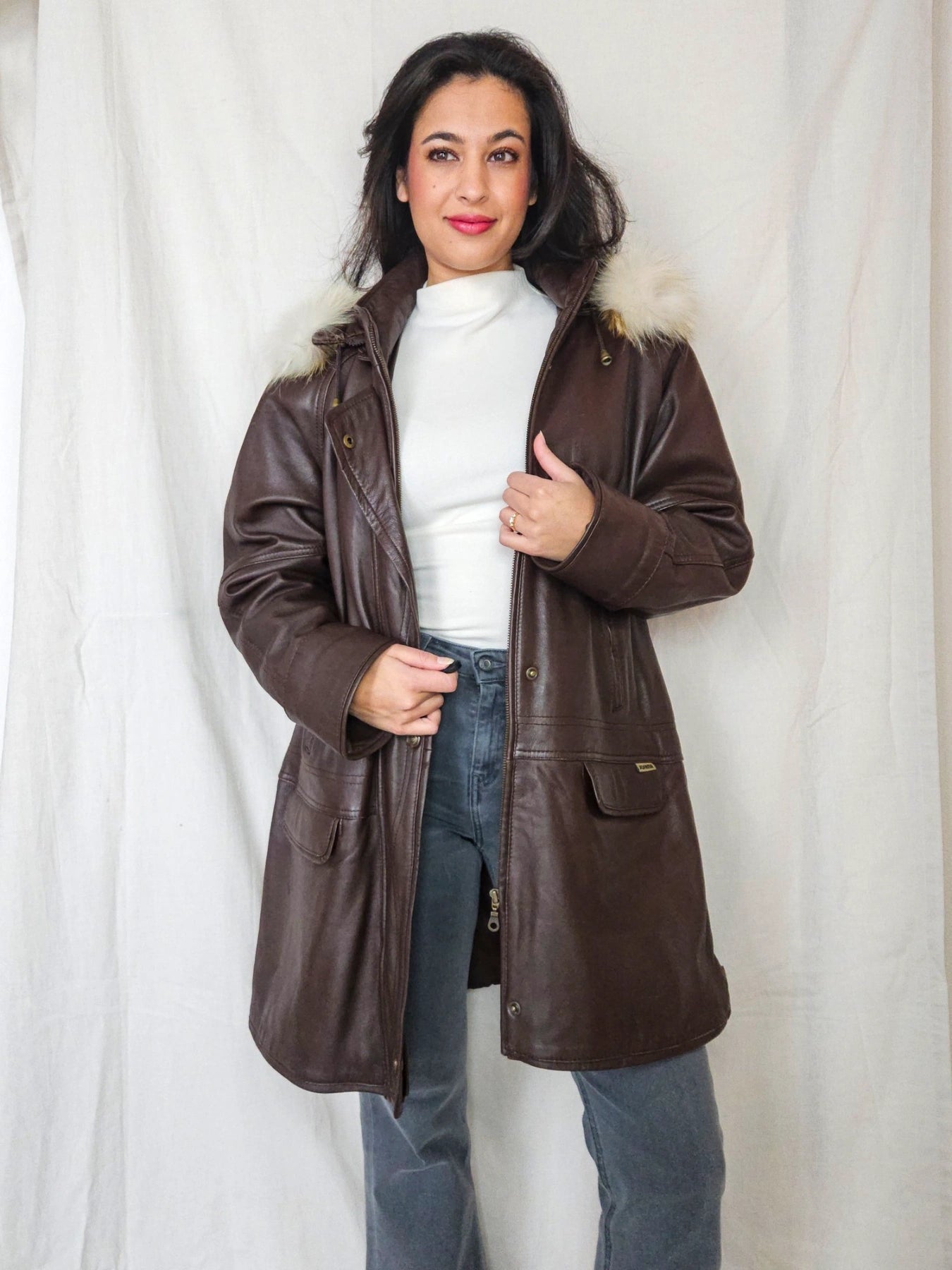 Jofama - gewatteerde leren jas | L