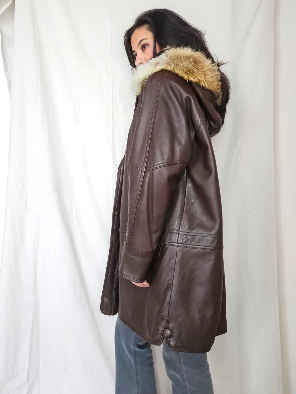 Jofama - gewatteerde leren jas | L