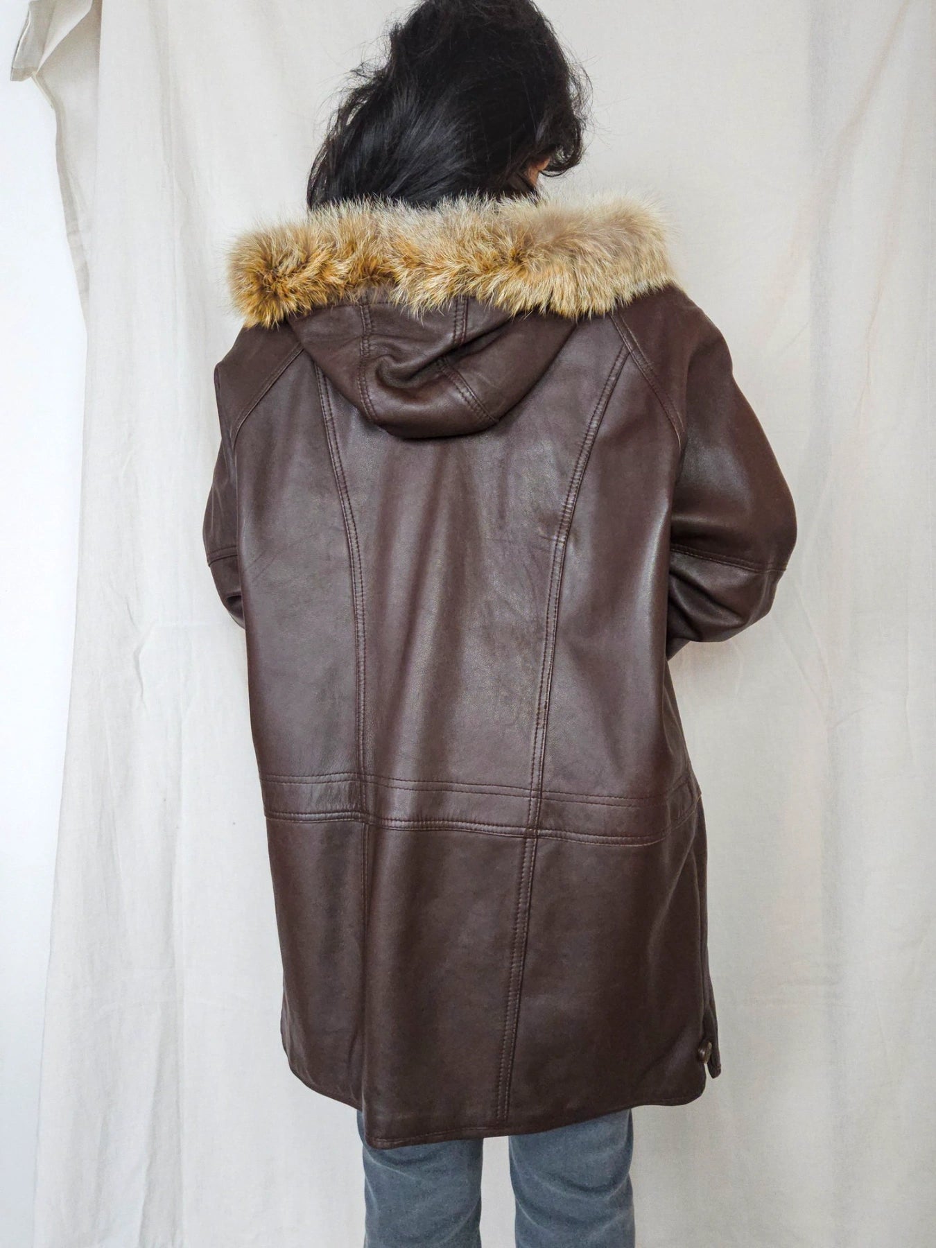 Jofama - gewatteerde leren jas | L