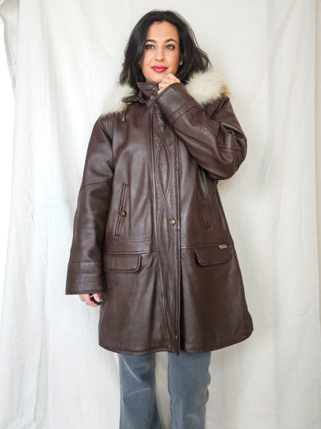 Jofama - gewatteerde leren jas | L