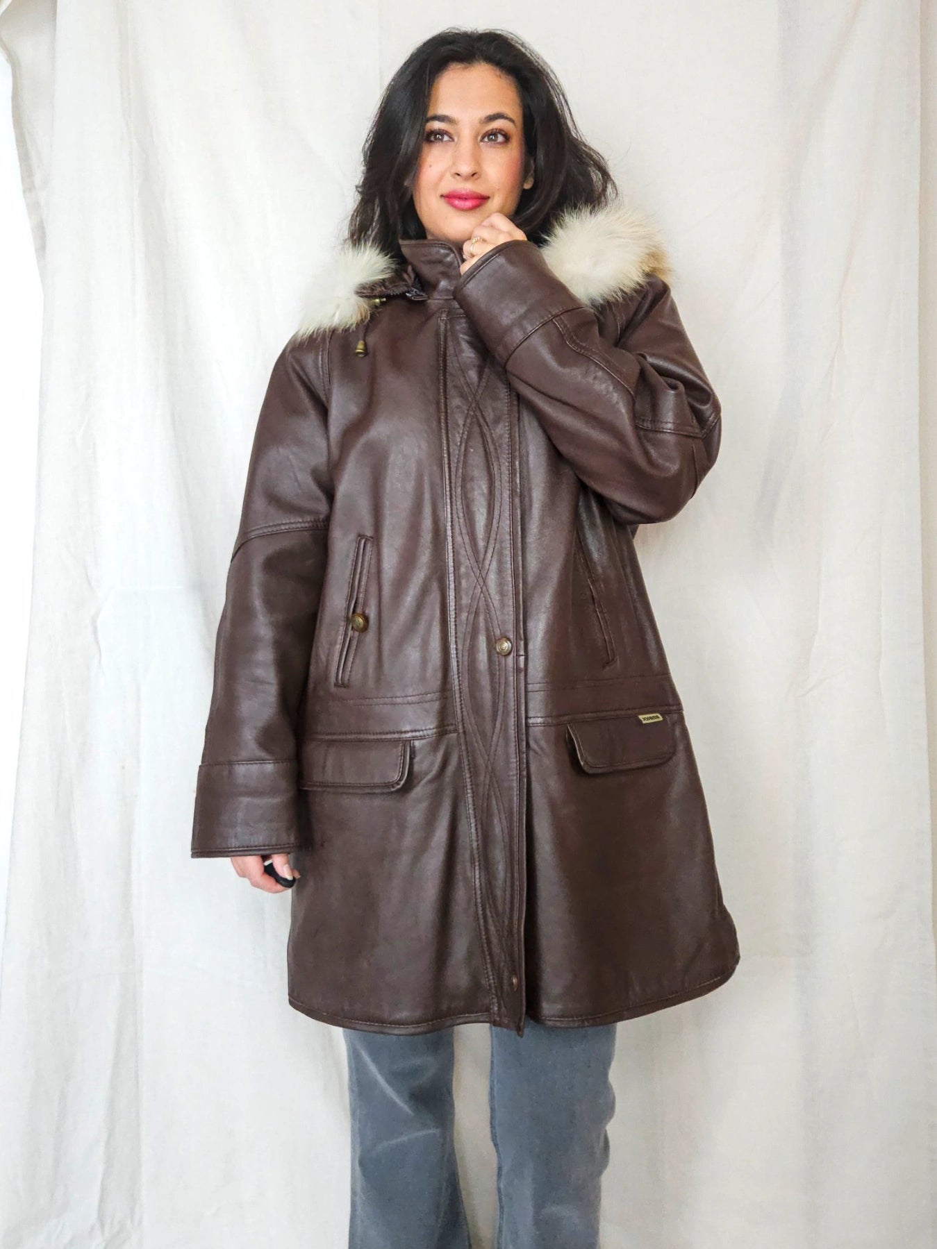 Jofama - gewatteerde leren jas | L