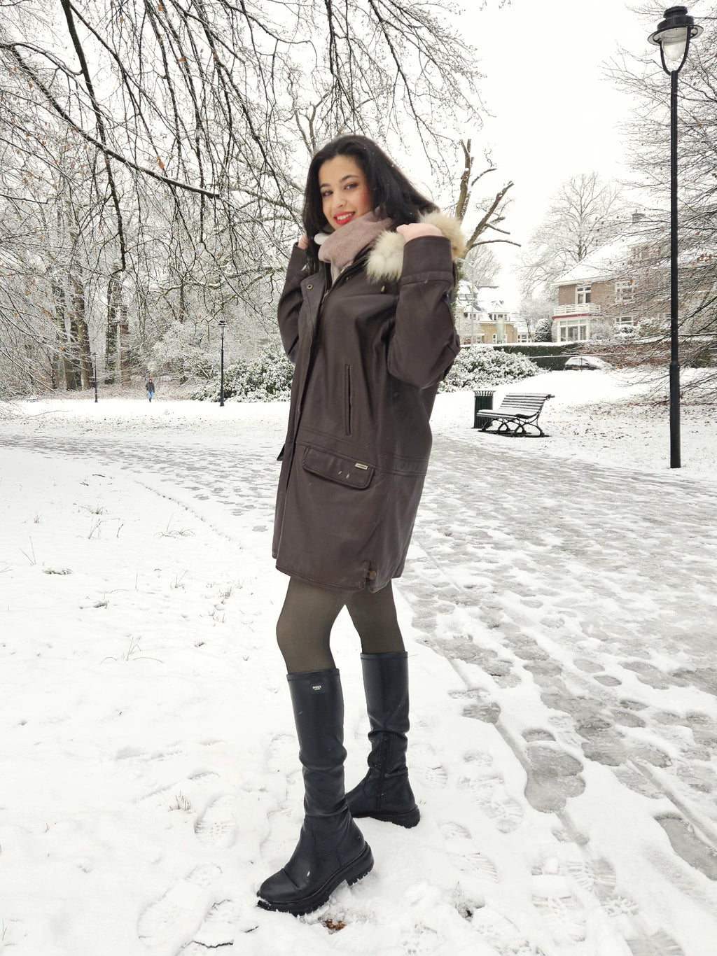 Jofama - gewatteerde leren jas | L