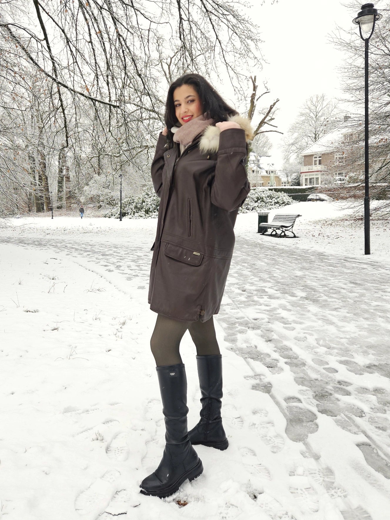 Jofama - gewatteerde leren jas | L