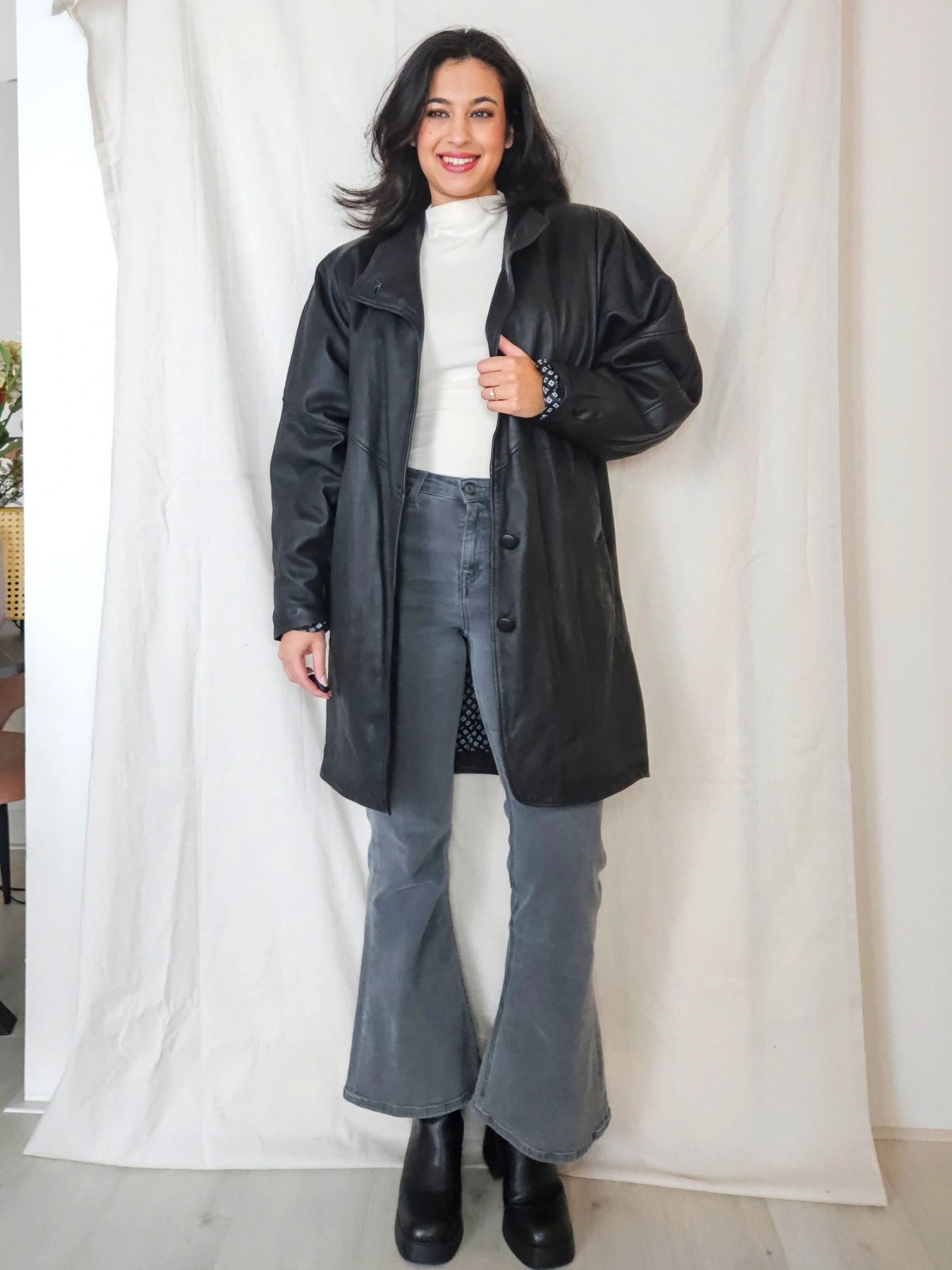 Bat - zwarte leren jas | L