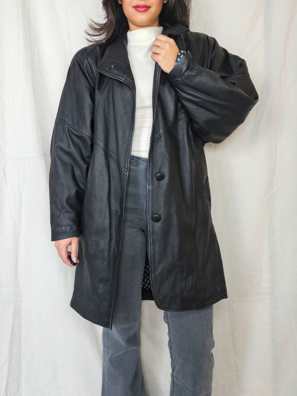 Bat - zwarte leren jas | L