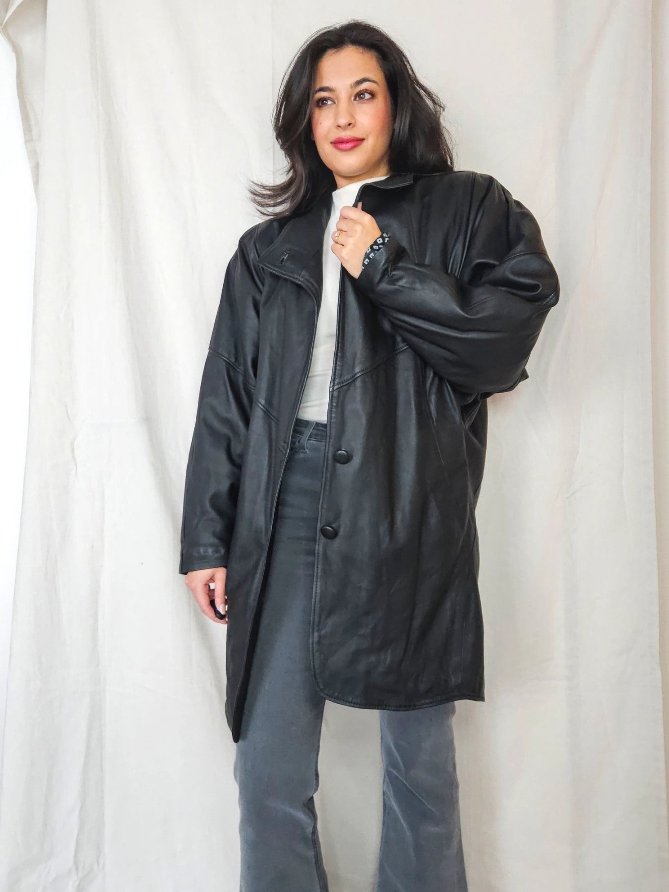 Bat - zwarte leren jas | L