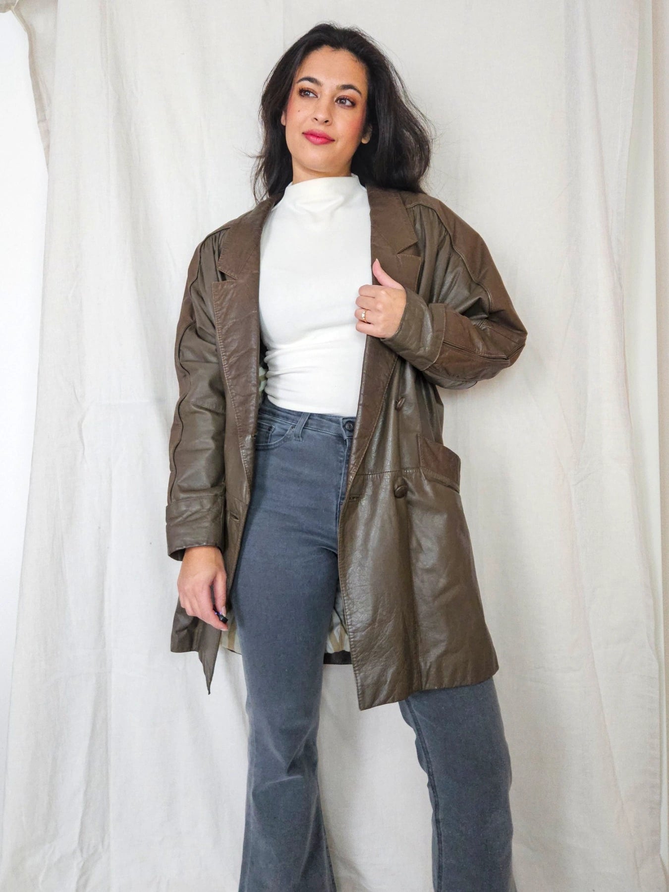 Norma - lichtbruine leren jacket | 2XL