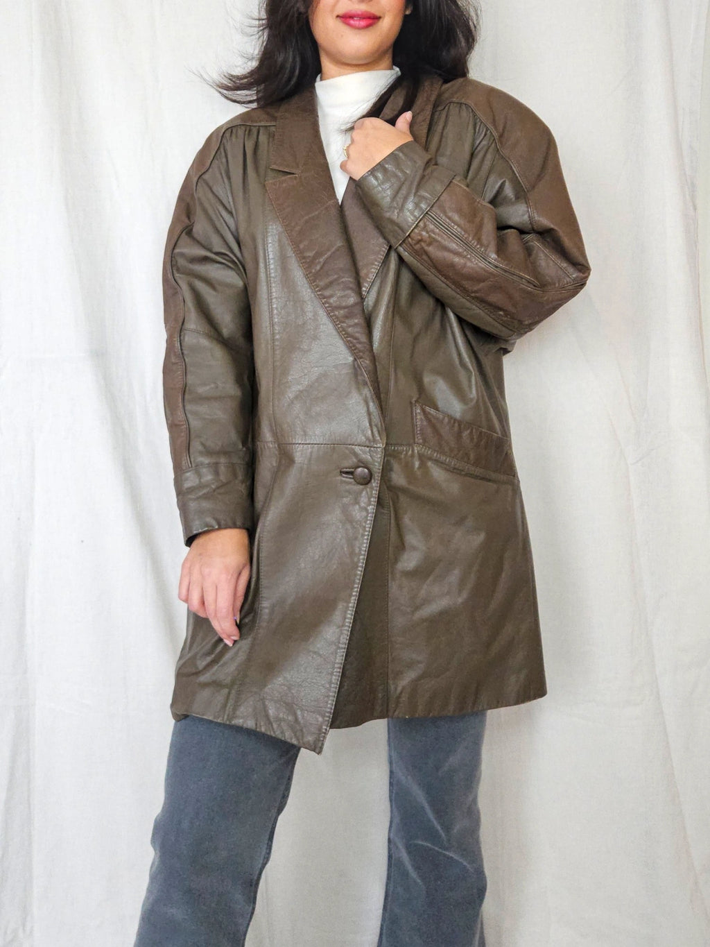 Norma - lichtbruine leren jacket | 2XL