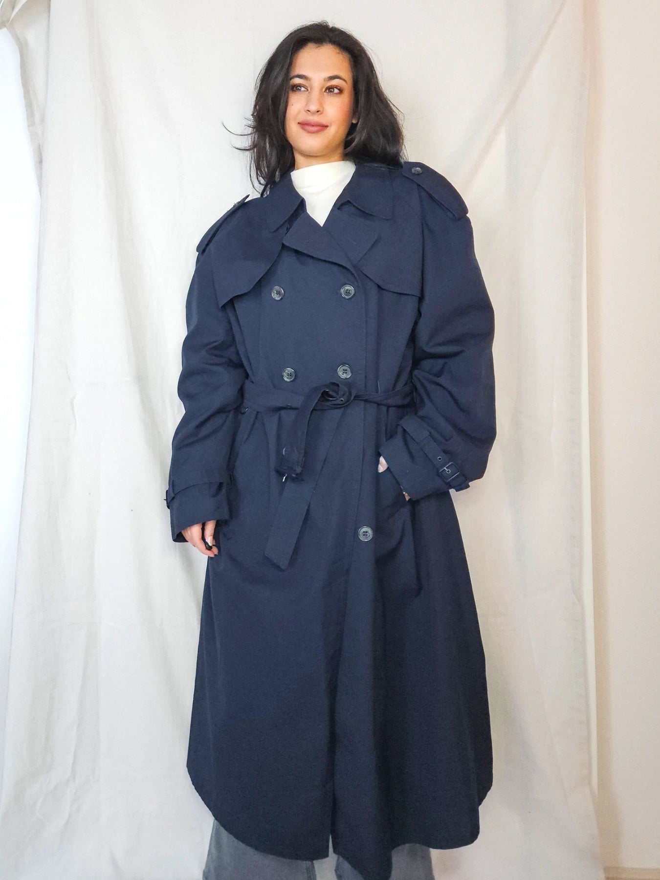 Navy - blauwe trechcoat | 6XL