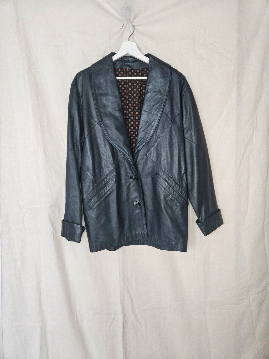 Ivy - grijsblauwe leren jacket | M