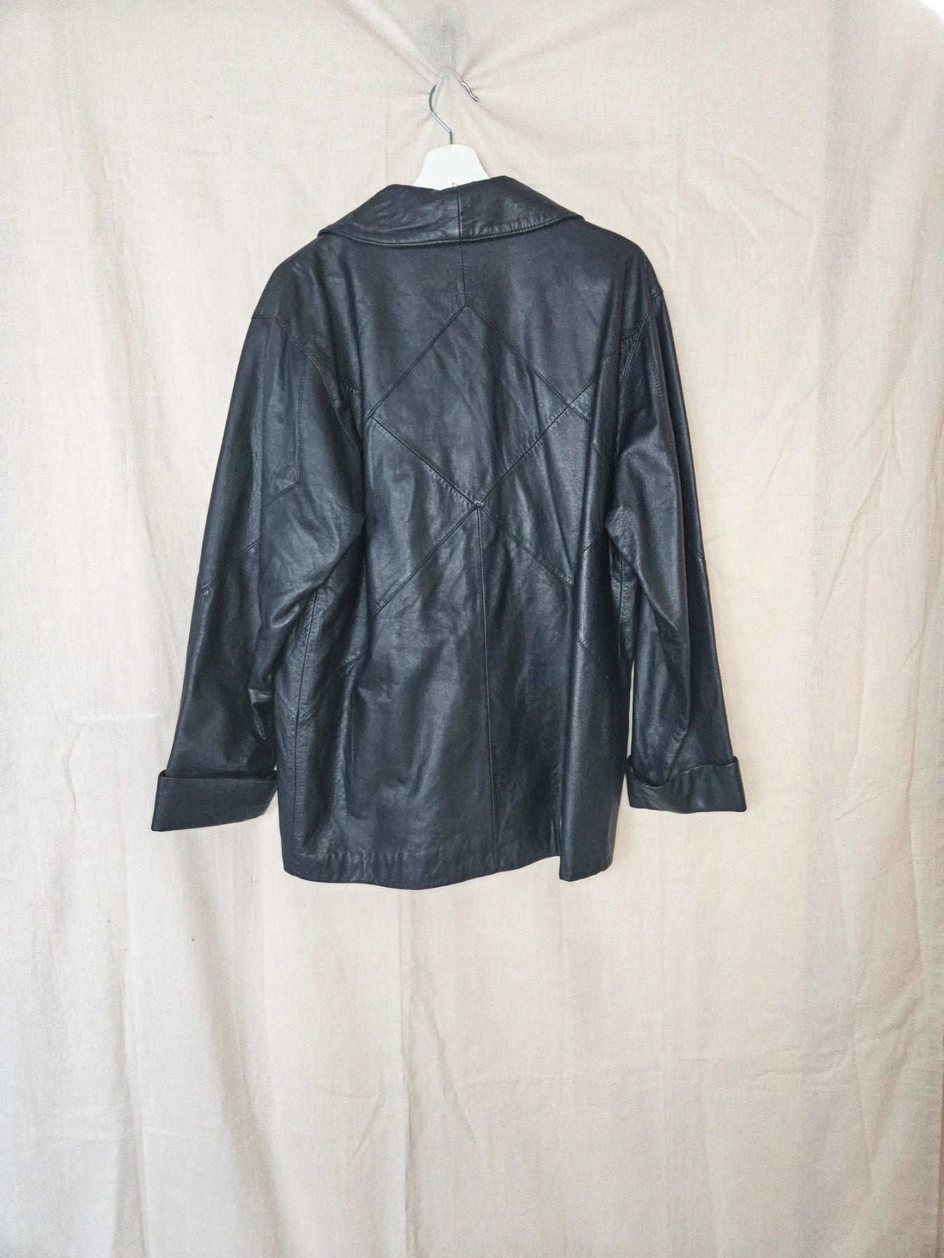 Ivy - grijsblauwe leren jacket | M