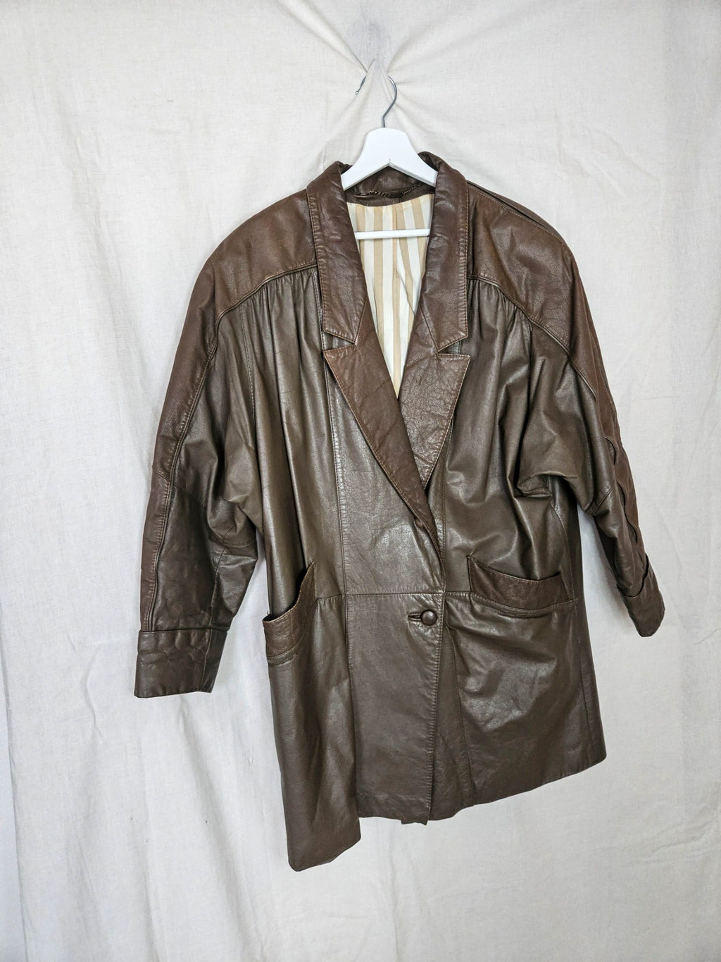 Norma - lichtbruine leren jacket | 2XL