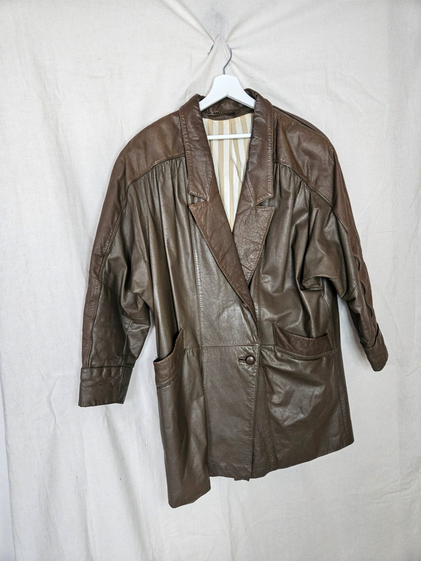 Norma - lichtbruine leren jacket | 2XL