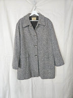 Elena - grijs geruite wollen mantel | 4XL