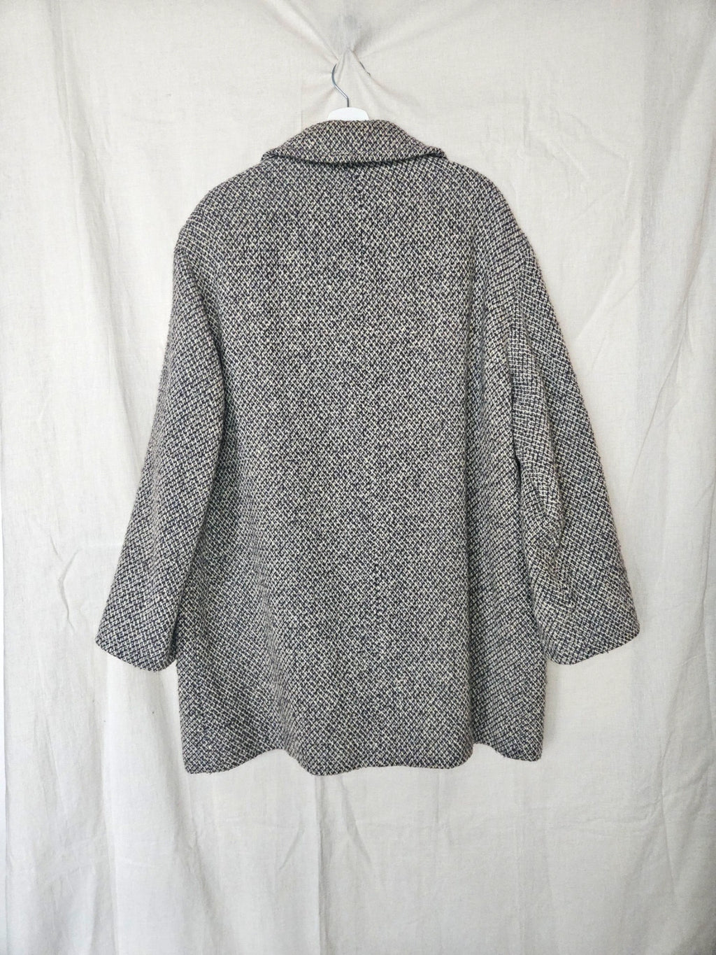 Elena - grijs geruite wollen mantel | 4XL