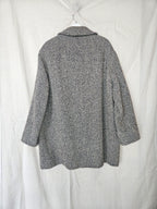 Elena - grijs geruite wollen mantel | 4XL