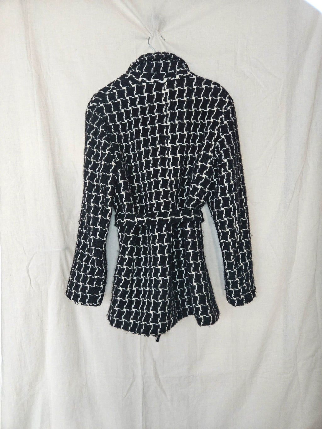 Louise - geruite wollen mantel | M