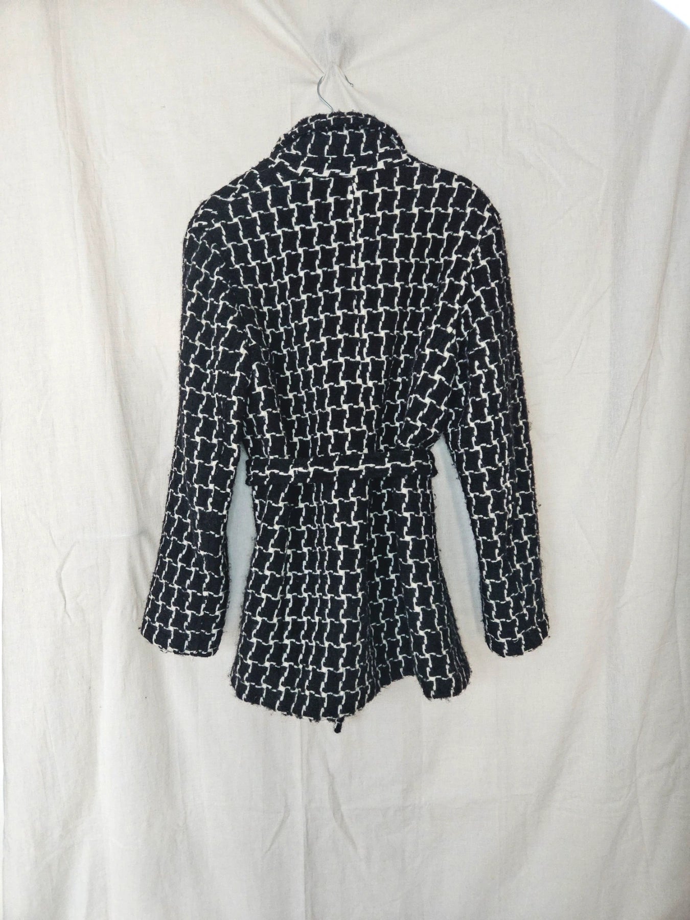 Louise - geruite wollen mantel | M