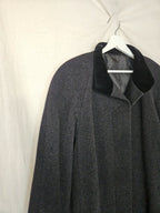 Nyx - donkergrijze wollen mantel | 2XL