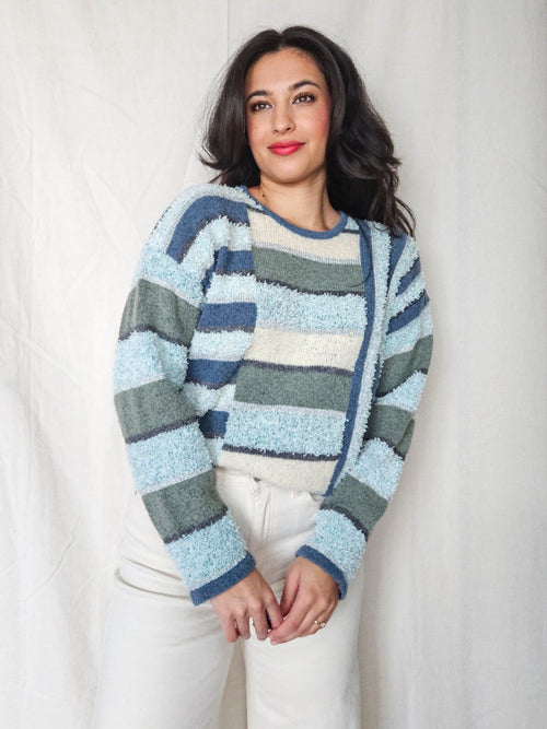 Wool vintage cable knit sweater | 4XL