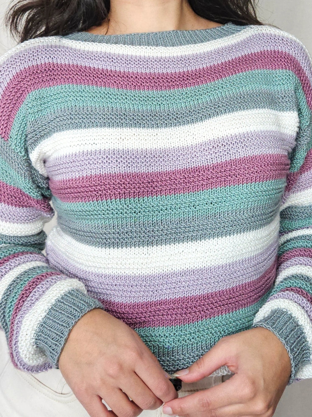 Georgia - hand-gebreide trui, wool blend | XL