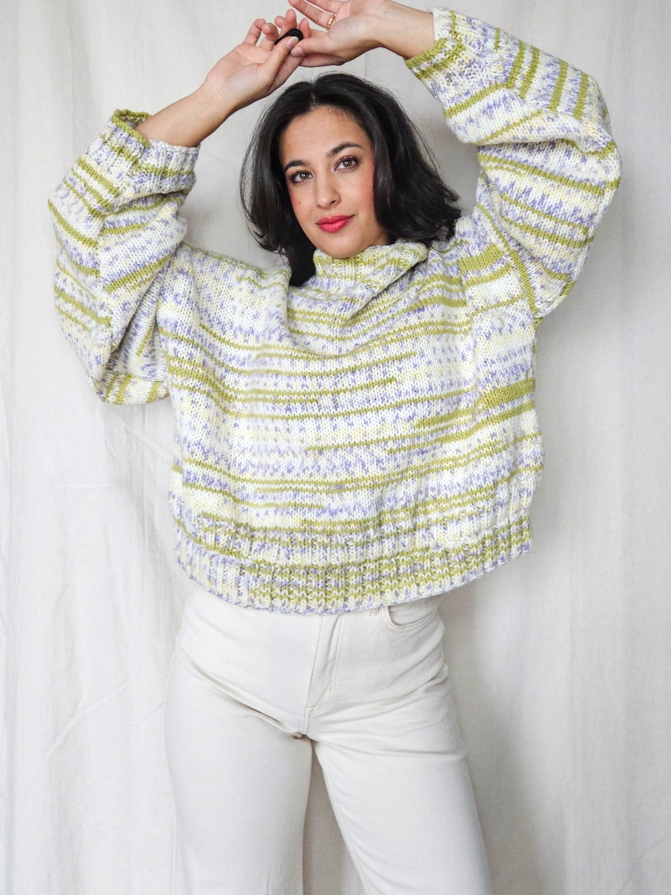 Colette - hand-gebreide cropped trui | free size