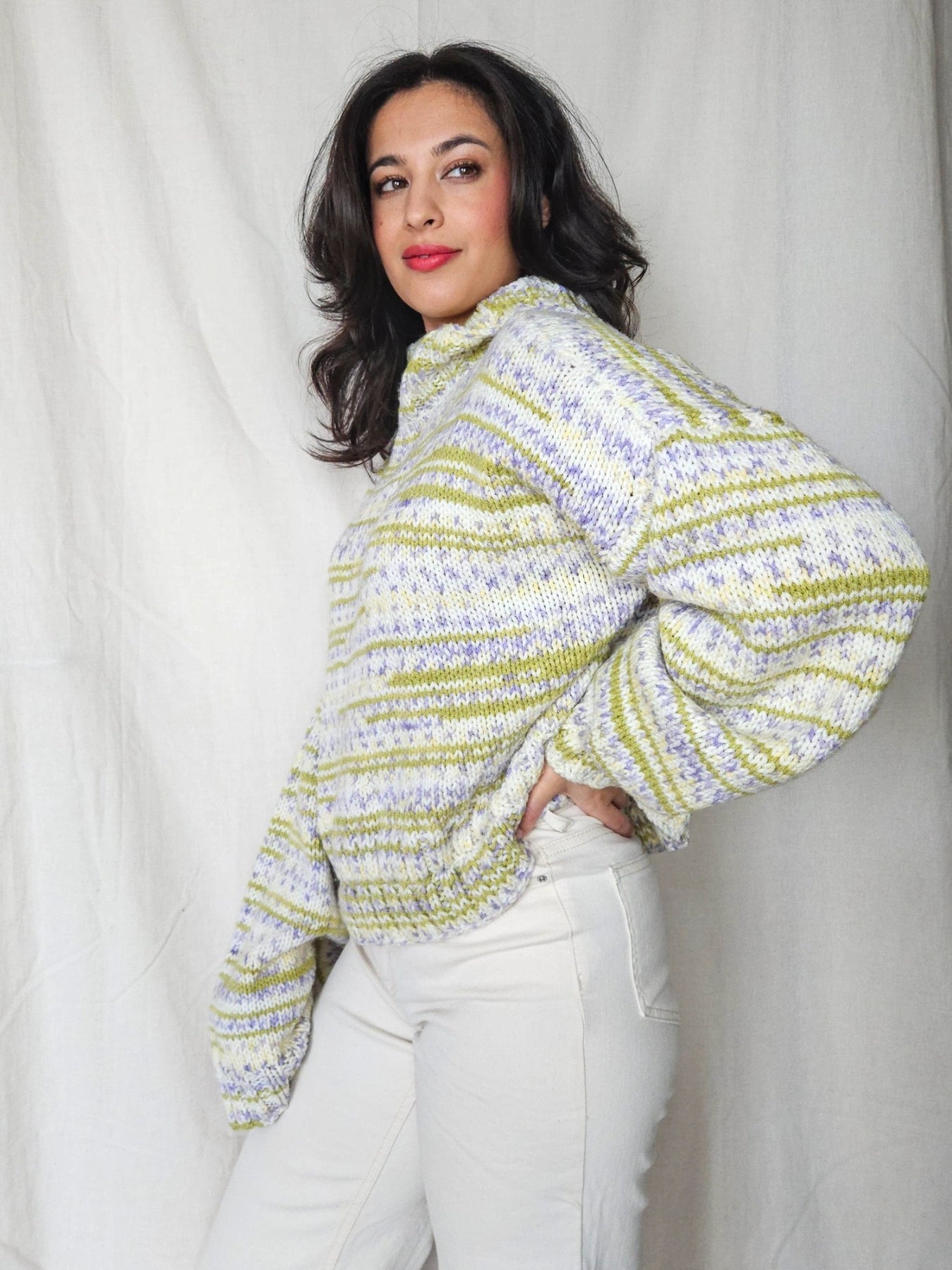 Colette - hand-gebreide cropped trui | free size