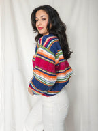 Iris - rainbow trui, wool blend | M