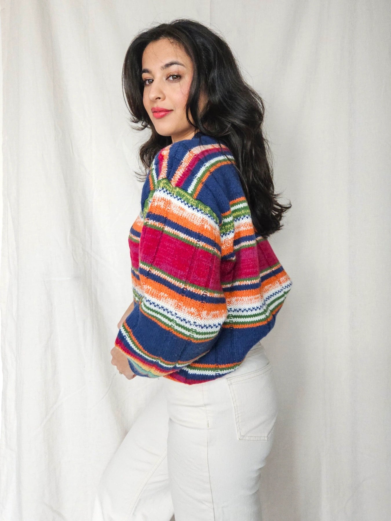 Iris - rainbow trui, wool blend | M